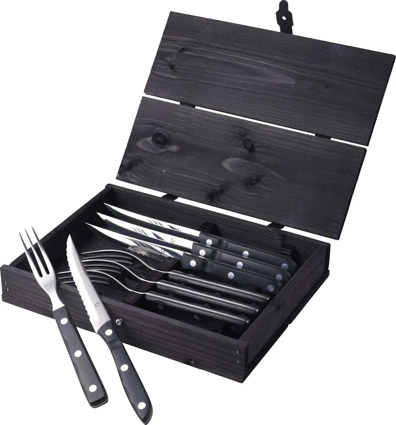 Old Farmer Black Steakbestek 8 delen Zwart/Staal från Gense i Svart, Steel – produktbild