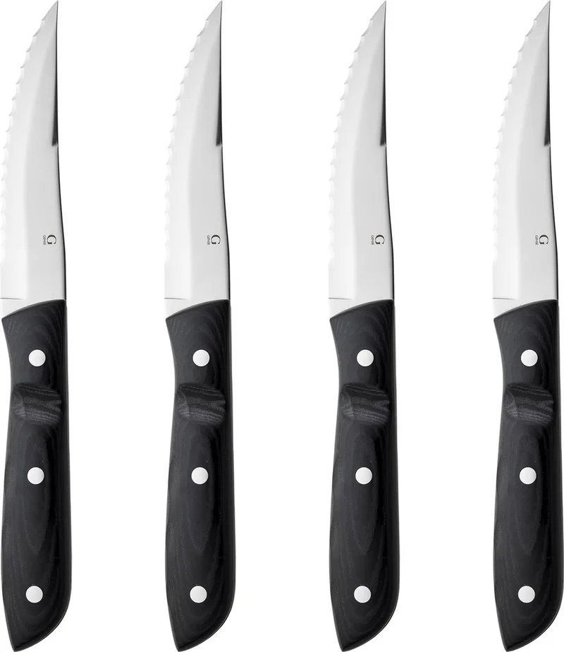 Old Farmer Micarta Steakmes XL 23,5 cm 4 stuks Hout/Staal de Gense en Noir, Steel – photo produit