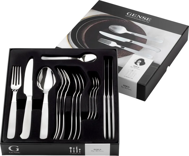 Rejka Bestekset 16 delen Mat/glanzend staal von Gense in Matte, Polished steel – Produktfoto