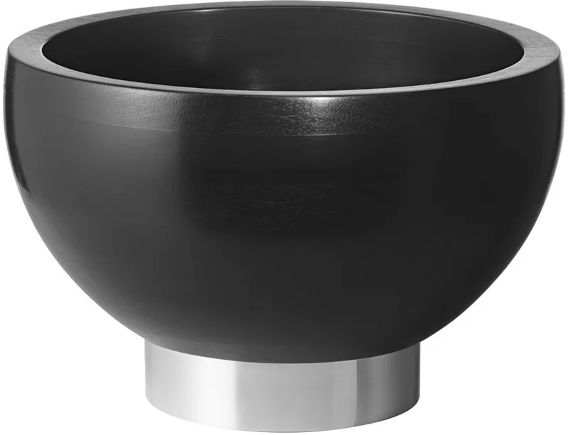 Icons Søren Serveerschaal - Ø 18,5 - Hoogte 12,1 cm - Essenhout/RVS de Georg Jensen en Noir – photo produit