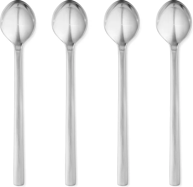 New York Latte/Ice Tea Lepels - Set van 4 Stuks - 23 cm - Mat RVS