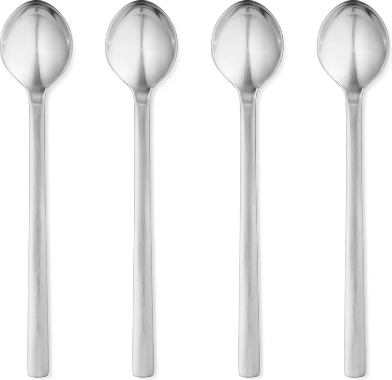 New York Latte/Ice Tea Lepels - Set van 4 Stuks - 23 cm - Mat RVS by Georg Jensen in Silver – product photo