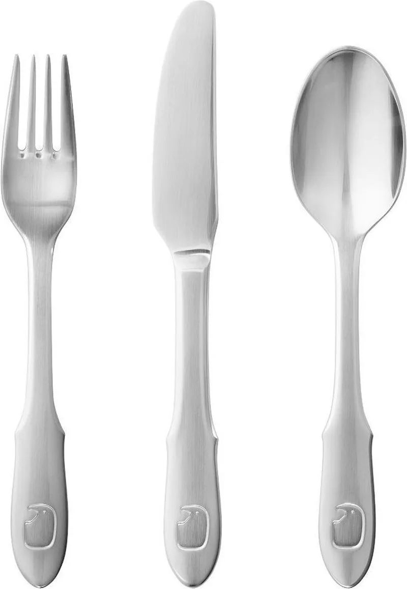 Ontbijtset Elephant Junior Rvs 3-delig van Georg Jensen in Zilver – productfoto