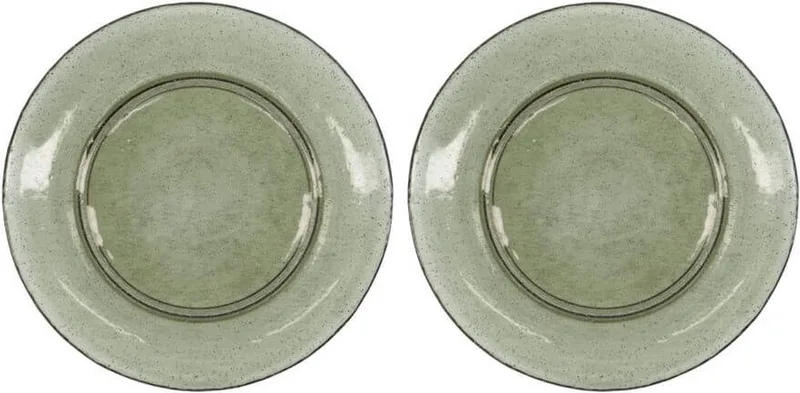 Bord Rain groen glas 27cm - 2 stuks fra House Doctor – produktbillede