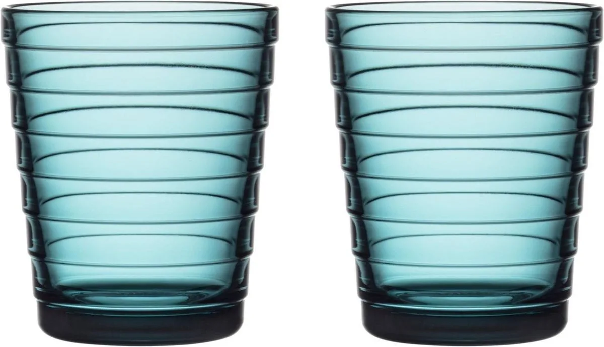 Aino Aalto - Tumbler Glazen Set - Waterglas - Vaatwasserbestendig - 22 cl - 2 Stuks by Iittala in Zeeblauw – product photo