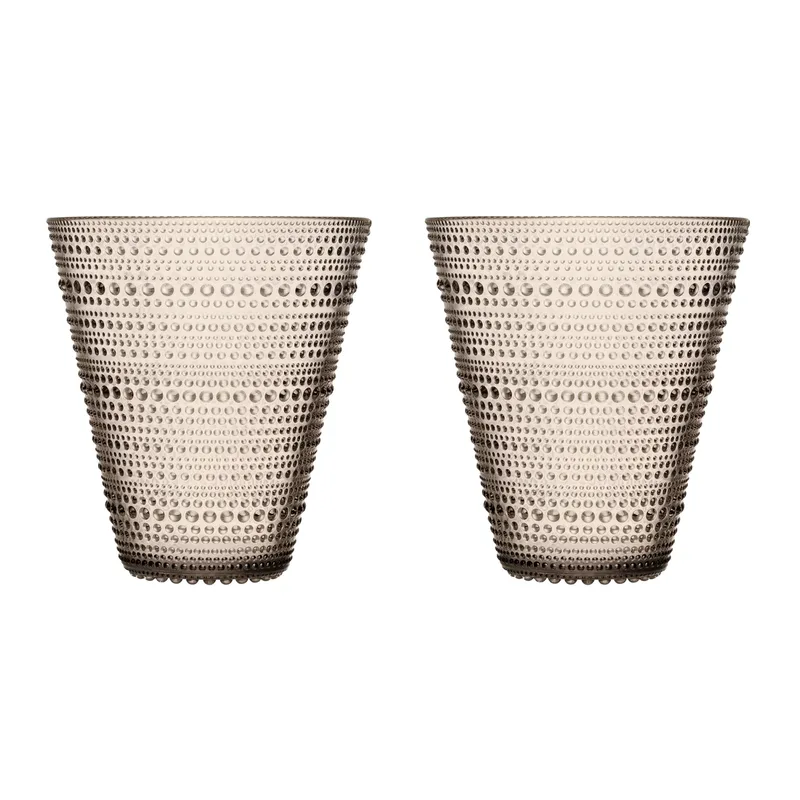 Kastehelmi Glas 2er Pack Leinen by Iittala – product photo
