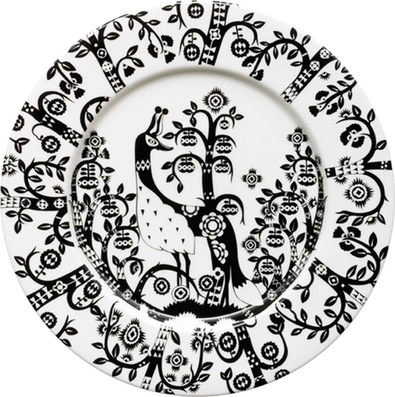 Taika - Borden - Servies Porselein - Oven- en Vaatwasserbestendig - Ø 22 cm - 1 Stuk de Iittala en Noir – photo produit