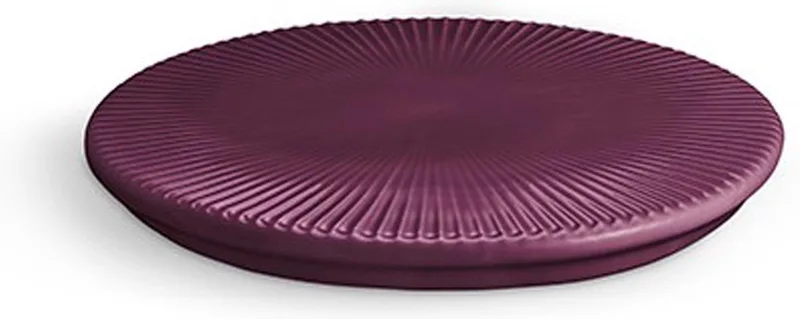 Hammershøi Serveerbord - Ø 20 cm - Keramiek - Bordeaux fra Kähler i Hvid – produktbillede