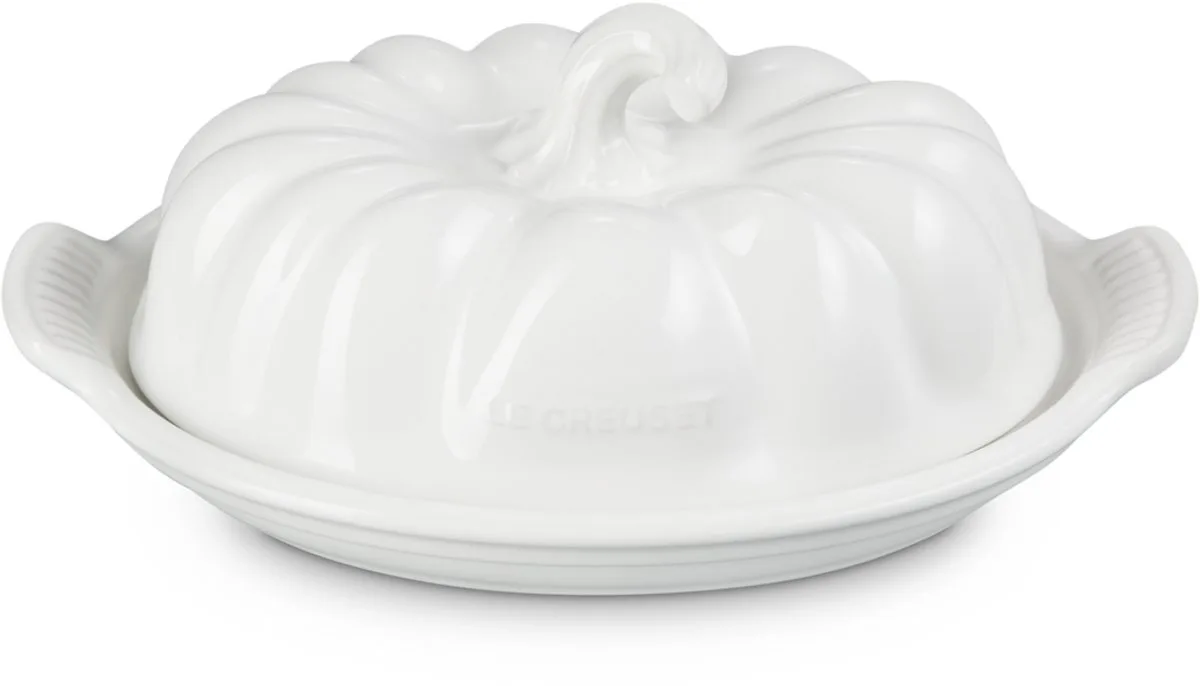 Botervloot - "Pompoen" - in Aardewerk van Le Creuset in Wit – productfoto
