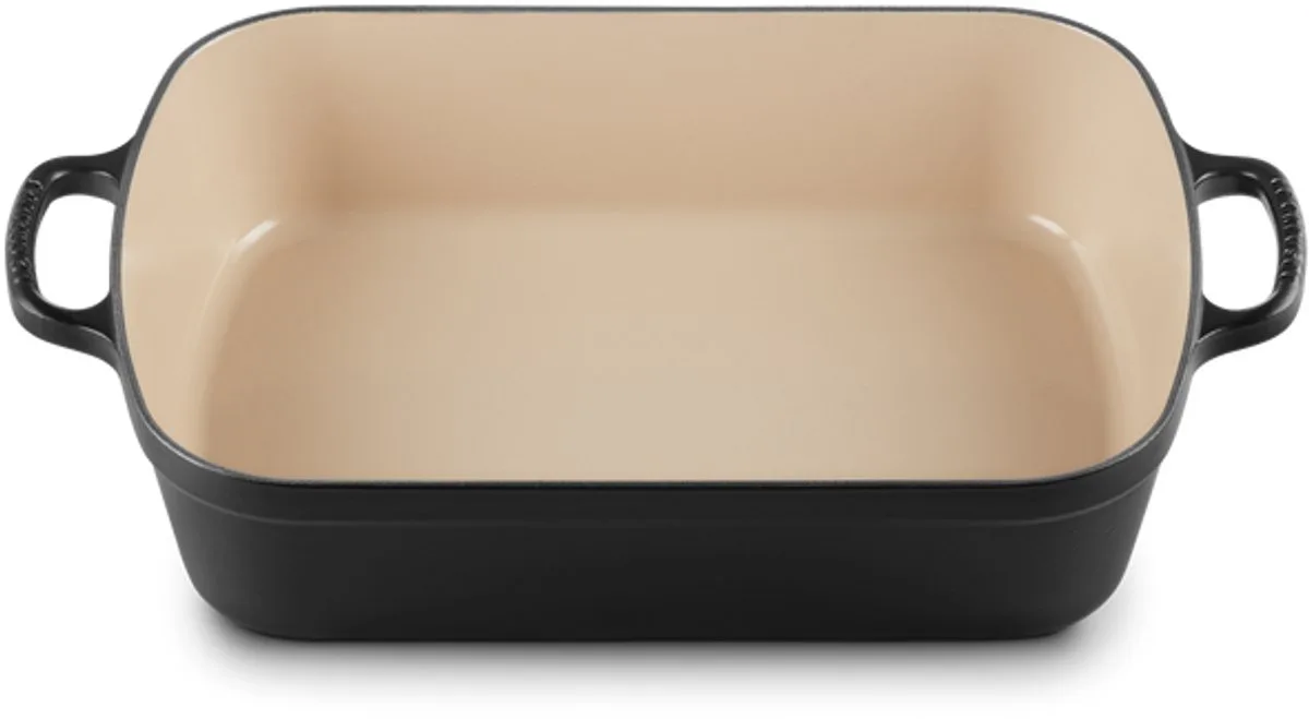 Braadslede - Gietijzeren - Rechthoekig - 5l - 33cm van Le Creuset in Mat Zwart – productfoto