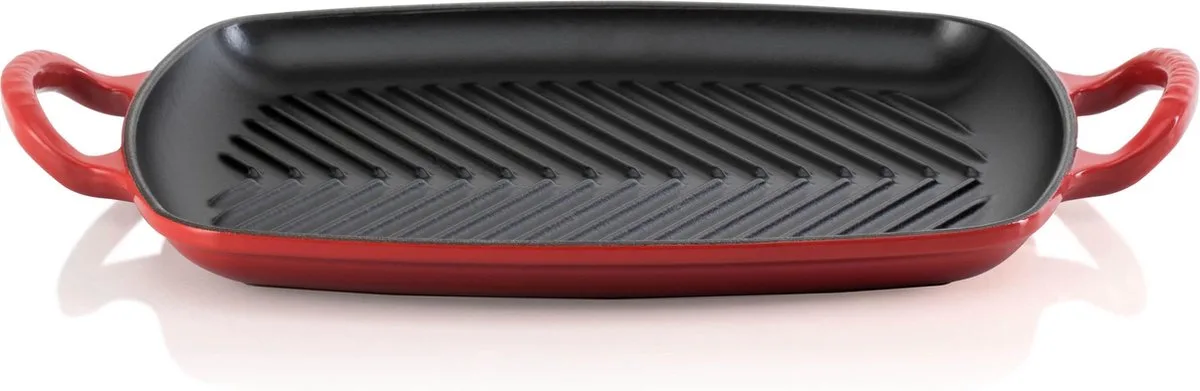 Grillplaat Signature - 30 x 27 cm - Geëmailleerd Gietijzer - Geschikt voor Alle Warmtebronnen, inclusief Inductie en Oven - Vaatwasserbestendig - Levenslange Garantie fra Le Creuset i Kersenrood – produktbillede