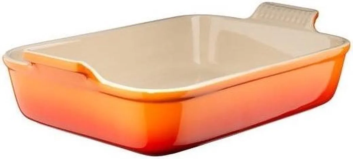 Ovenschaal 32 cm - 4,0 L - Aardewerk - Rechthoek de Le Creuset en Oranjerood – photo produit