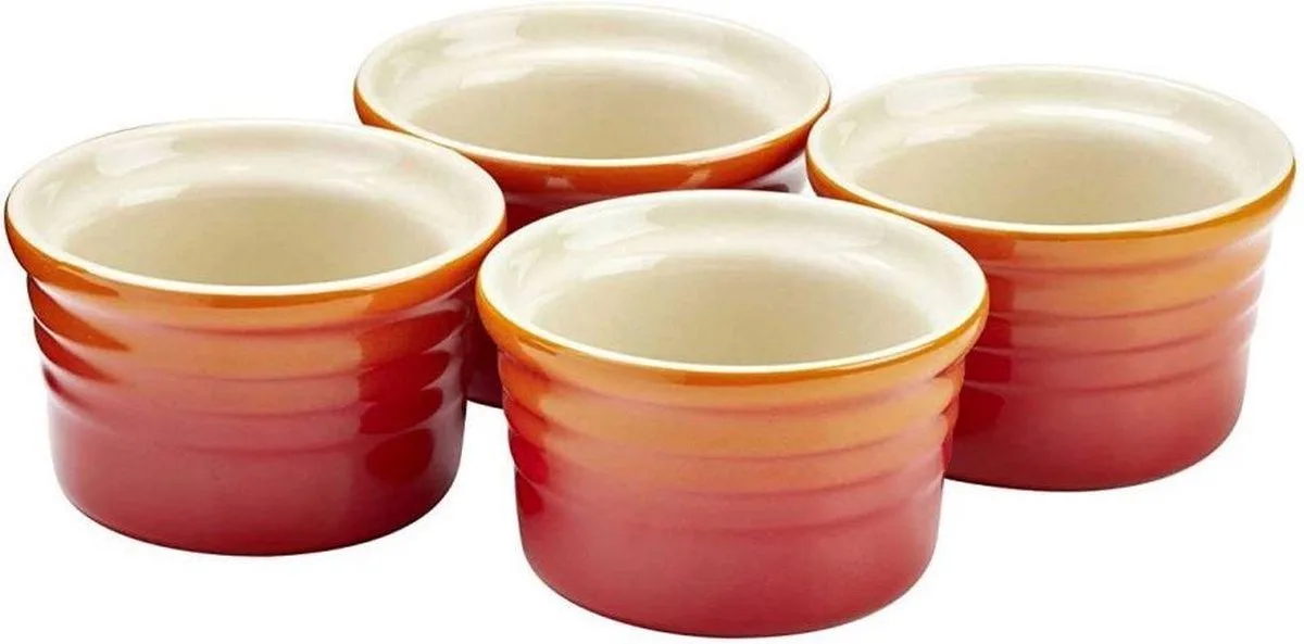 Ramekins - Oranjerood - ø 8 cm / 100 ml - 4 stuks van Le Creuset in Oranje – productfoto