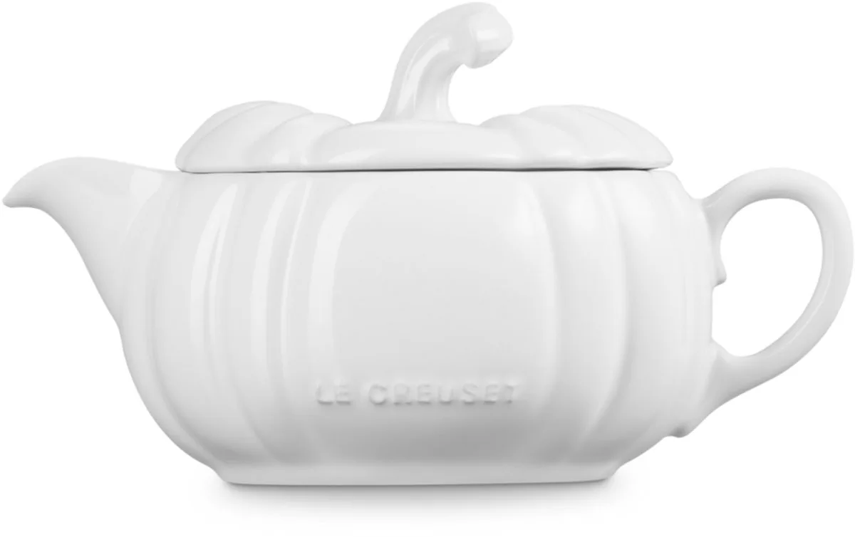 Sauskom - Pompoen - in Aardewerk van Le Creuset in Wit – productfoto
