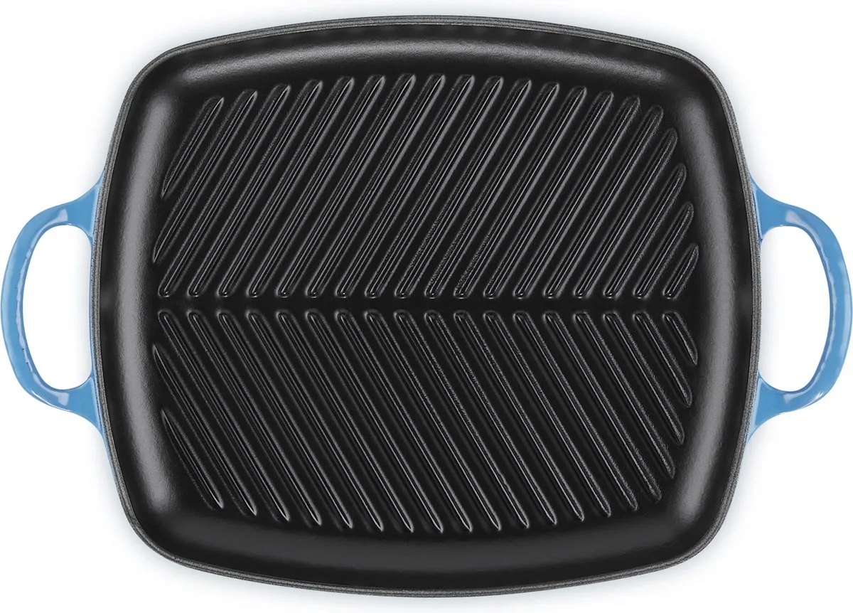 Signature - Grillplaat - Gietijzer - Inductie - 30 cm van Le Creuset in Azure – productfoto