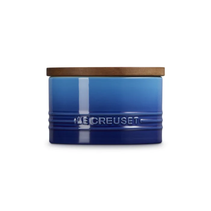 Signature - Voorraadpot 0,47l met houten deksel Azure van Le Creuset – productfoto