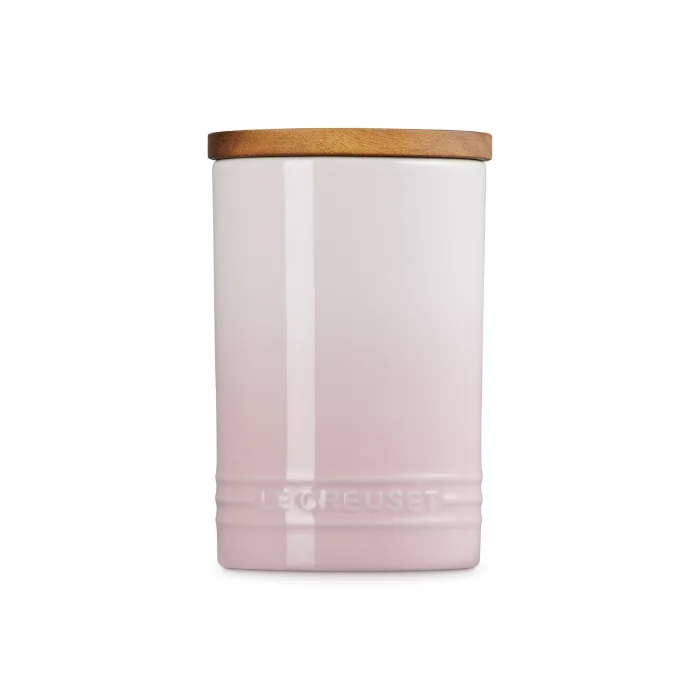 Signature - Voorraadpot 0,77l met houten deksel Shell Pink van Le Creuset – productfoto