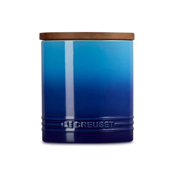 Signature - Voorraadpot 1,10l met houten deksel Azure van Le Creuset – productfoto