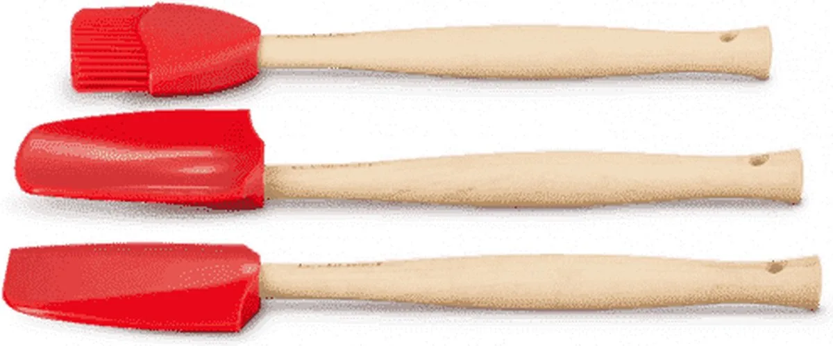 Siliconen - Spatels 3-dlg Premium Kersenrood de Le Creuset en Rouge – photo produit