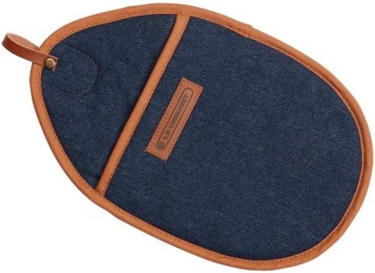 Textiel - Pannenlap Denim van Le Creuset in Blauw – productfoto