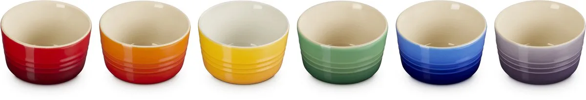 Vancouver Ramekins 7,8cm/100 ml Regenboog Kleuren Set Van 6 de Le Creuset en Rouge, Orange, Bleu, Vert, Jaune, Violet – photo produit
