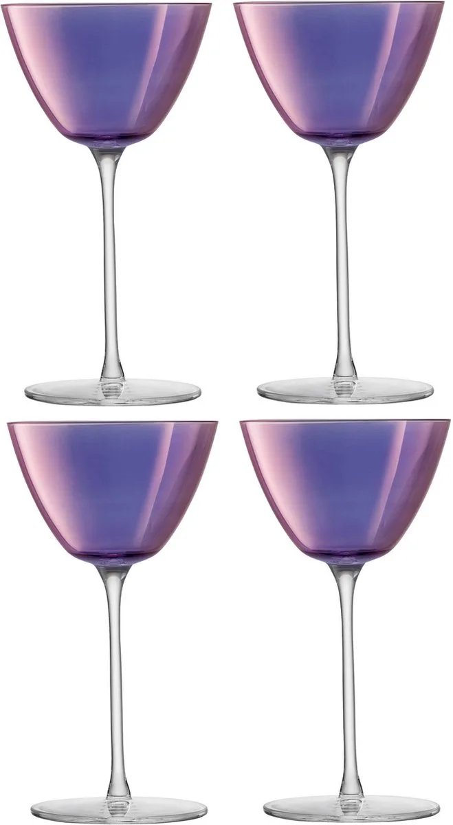 Aurora Martiniglas 195 ml Set van 4 Stuks van LSA International in Paars – productfoto