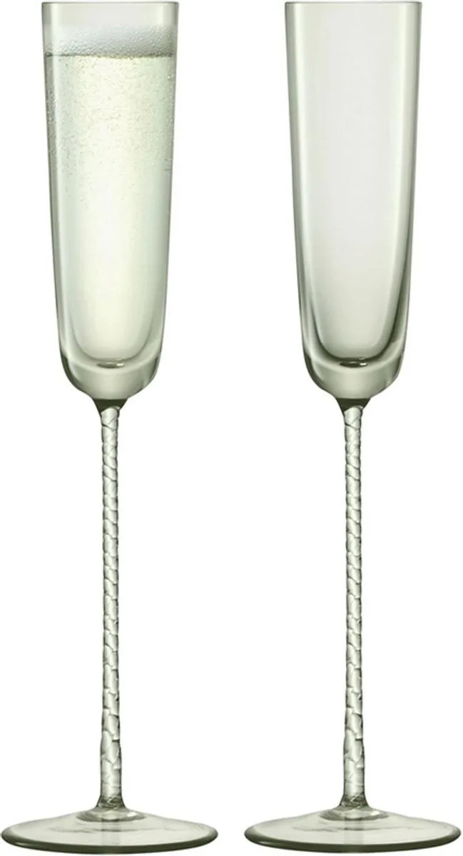 Champagne Theatre Champagne Flute 120 ml Set van 2 Stuks - Glas von LSA International in Grün – Produktfoto