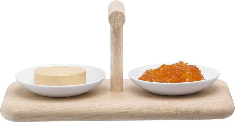 Dine Serveerplank met 2 Schalen Laag - Porselein de LSA International en Blanc – photo produit