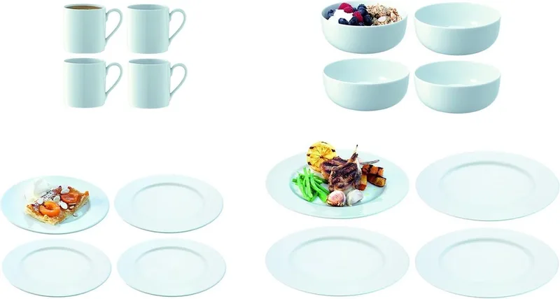 Dine Servies - Startersset van 16 Stuks - Geschikt voor 4 personen - Porselein von LSA International in Weiß – Produktfoto