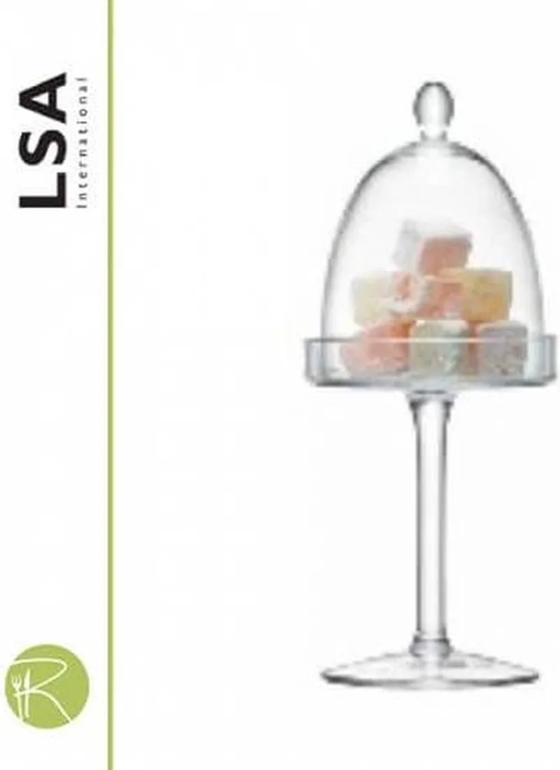 Gift Serveerplateau op Voet met Stolp ø 11 cm - Glas van LSA International in Transparant – productfoto