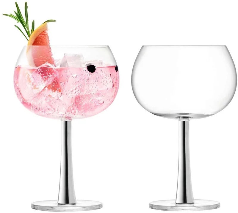 Gin Balloon Glas - 420 ml - Set van 2 Stuks by LSA International in Silver – product photo