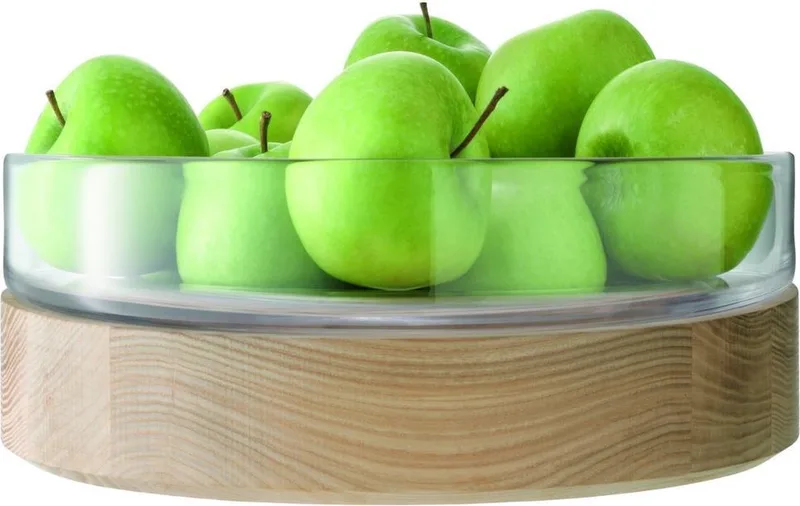 Lotta Serveerkom - Met Houten Voet - 31 cm von LSA International in Transparent – Produktfoto