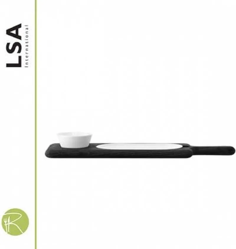 Paddle Black Snack- & Tapasschaal - Met houten dienblad de LSA International en Blanc – photo produit
