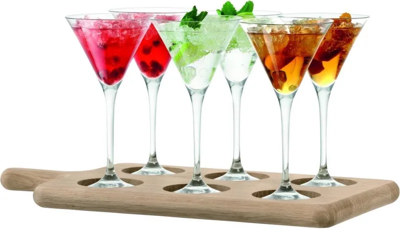 Paddle Cocktailglazen - Met Houten Dienblad - 6 Stuks - Transparant by LSA International in Multicolour – product photo