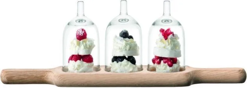 Paddle Serveerplank met 3 Stolpen - Glas de LSA International en Transparent – photo produit