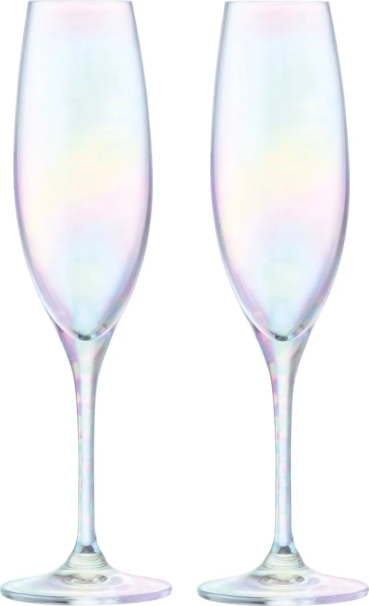 Polka Champagne Flute 225ml Mother of Pearl Set van 4 Stuks - Glas von LSA International in Transparent – Produktfoto