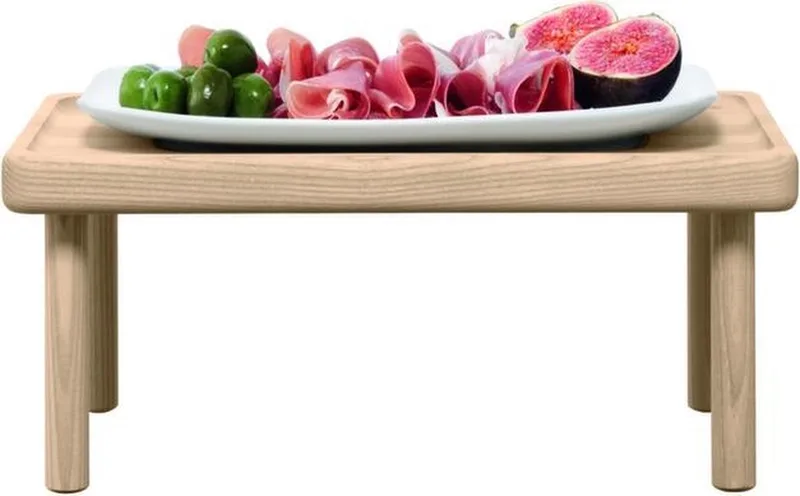 Stilt Serveerschaal - Met Houten Standaard by LSA International in White – product photo