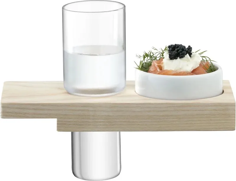 Vodka Glas 400 ml met Serveerplank Set van 3 Stuks de LSA International en Transparent – photo produit