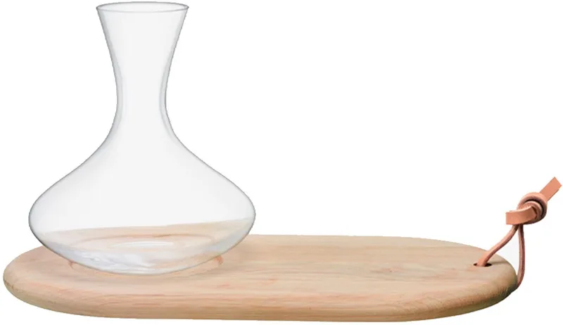 Wine Karaf met Kaasplank 1,4 liter - Glas de LSA International en Transparent – photo produit