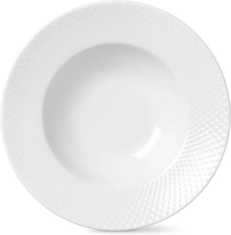 Rhombe tiefer Teller weiß Ø 20cm von Lyngby Porcelæn in Weiß – Produktfoto