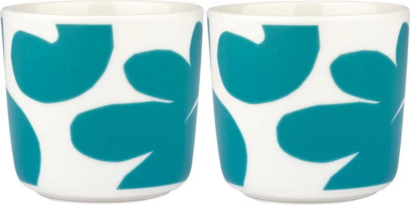 LEIKKO - Koffiekop - 2dl - Blauw - Zonder oor -Set van 2 von Marimekko in Weiß – Produktfoto