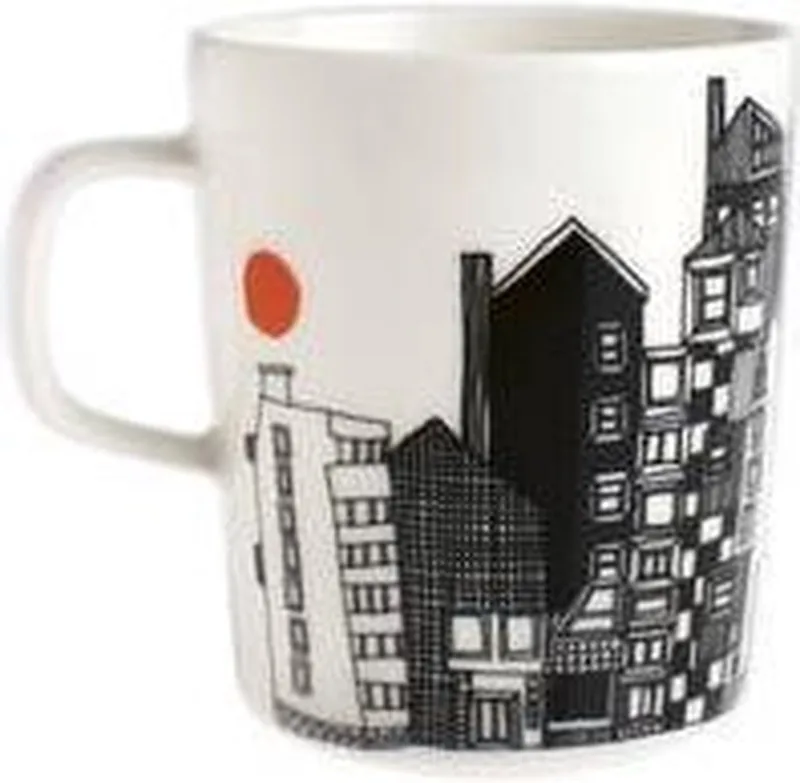 Oiva Sirtolapuutarha - Mok 25cl by Marimekko in White, Gekleurd – product photo