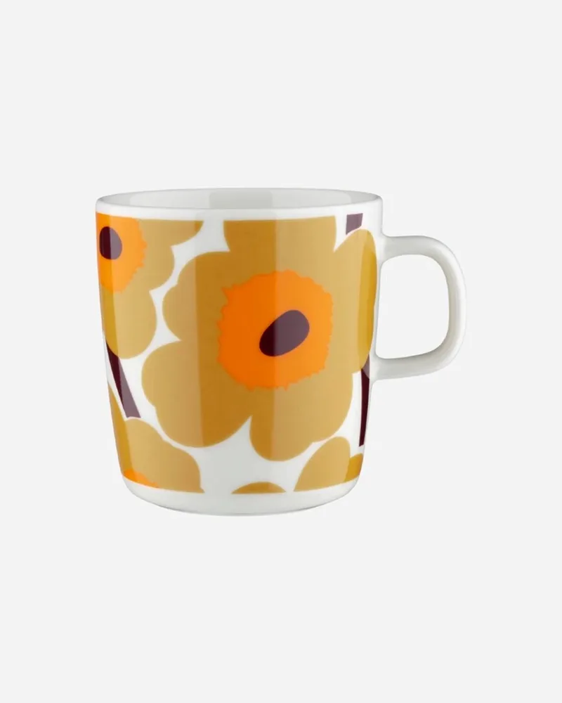 Oiva Unikko beker met oor 4dl beige / oranje by Marimekko in Multicolour – product photo