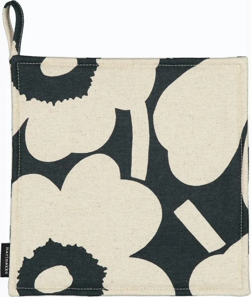 Pannenlap Bloemen Groen van Marimekko in Groen en wit – productfoto