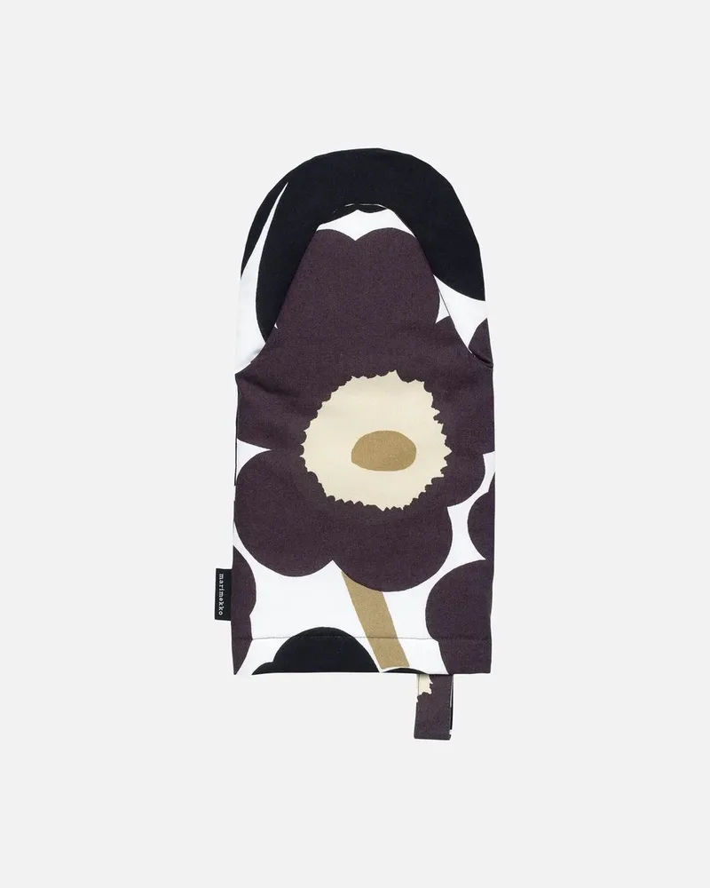 Pieni Unikko ovenwant - Zwart/Beige van Marimekko in Zwart – productfoto