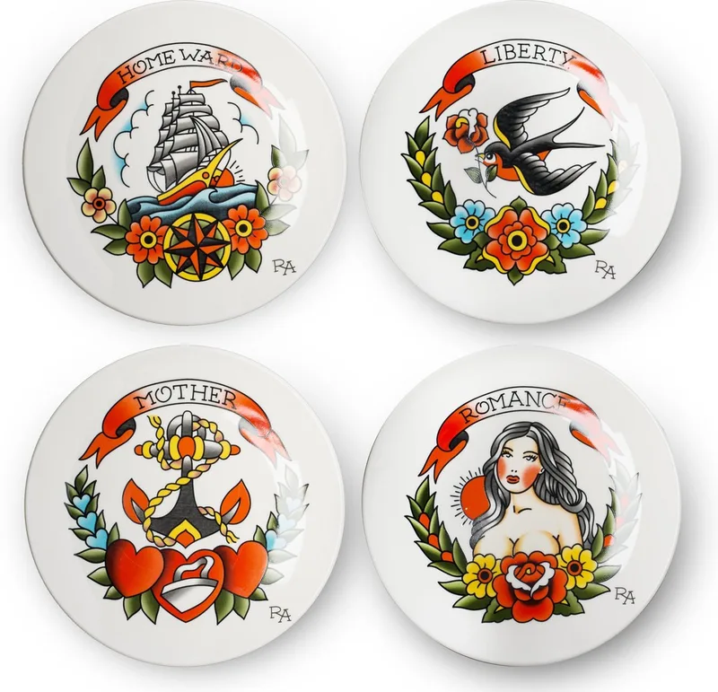 Bord - Tattoo - set 4 by Pols Potten in White – product photo