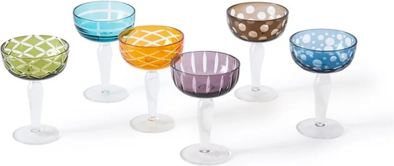 Coupe Glazen Cuttings Multicolour (set van 6) by Pols Potten in Multicolour – product photo