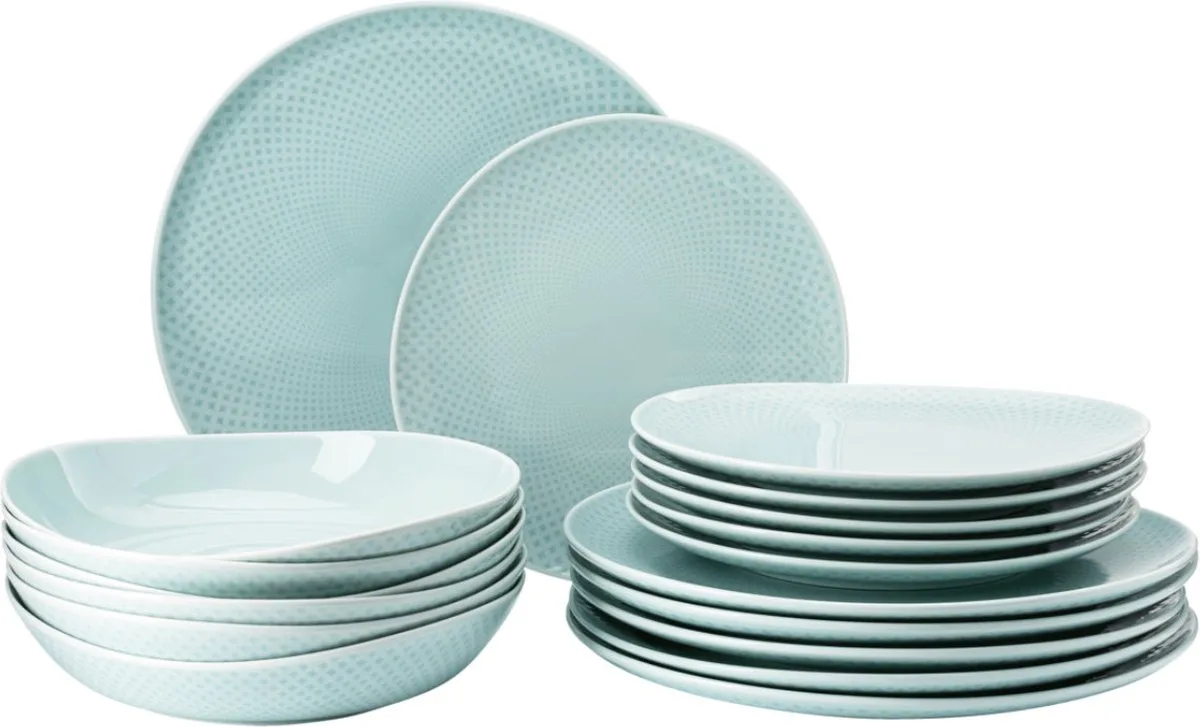 18-delige Porseleinen Servies Set van Rosenthal in Opal Groen – productfoto
