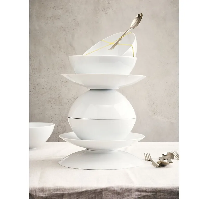 Suppenteller Suppenteller 20 cm TAC Gropius Weiß, (1 St), Porzellan, mikrow.- & spülm.sicher, weiß, Bauhaus de Rosenthal en Blanc – photo produit 3 sur 3