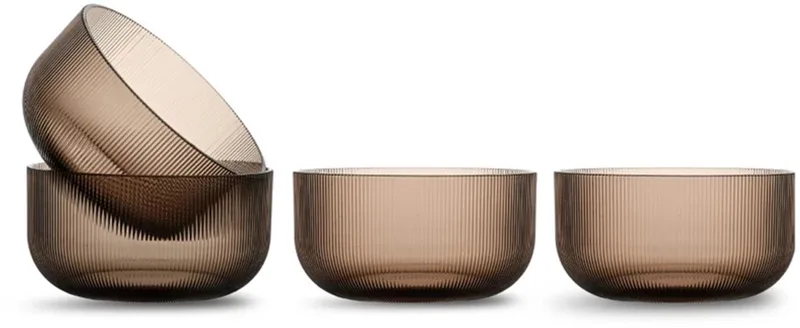 Billi rPet bowl set van 4 D12.5cm H6.5cm 70cl de Sagaform en Marron – photo produit